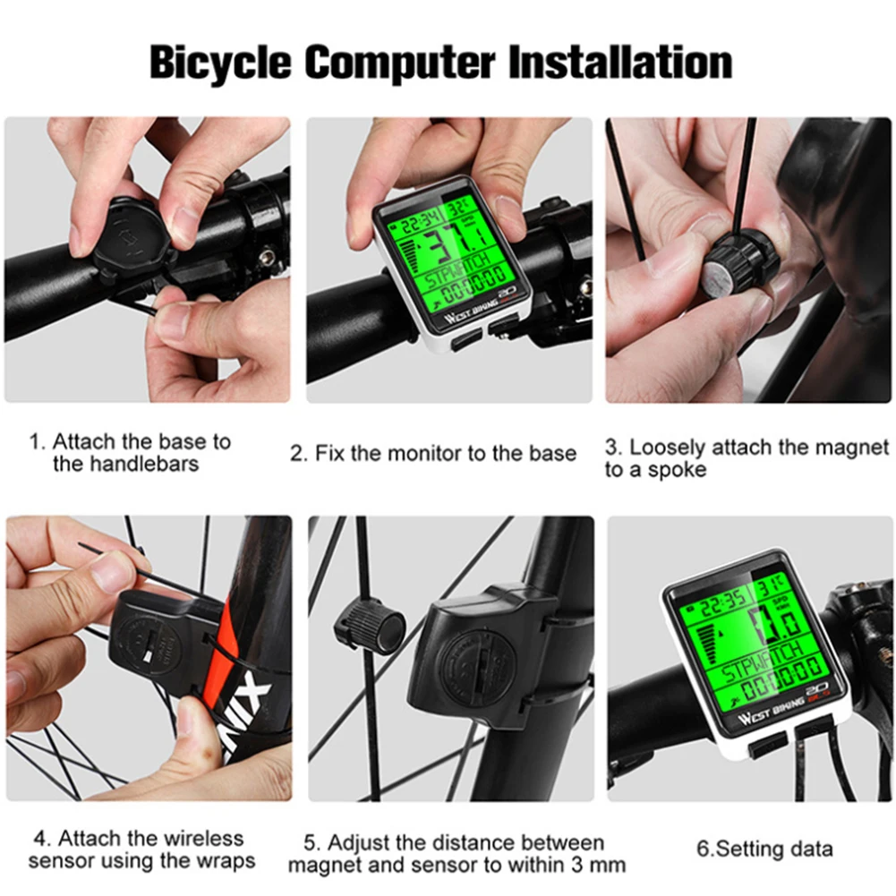 LED Wireless Bicycle Computer Waterproof Bicycle Speedometer 5 Language Cycling Bike Odometer Stopwatch Bike Accessories
LED Wireless Bicycle Computer Waterproof Bicycle Speedometer 5 Language Cycling Bike Odometer Stopwatch Bike Accessories