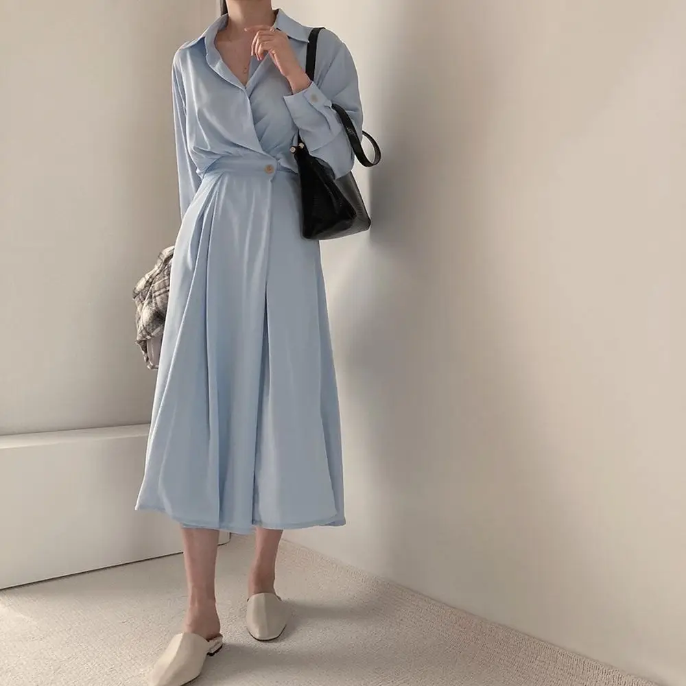 Spring Chic Full Sleeve Shirt Dress Women 2021 Korean Minimalist Elegant Clothes Female Casual Vintage Dresses Ladies
Spring Chic Full Sleeve Shirt Dress Women 2021 Korean Minimalist Elegant Clothes Female Casual Vintage Dresses Ladies