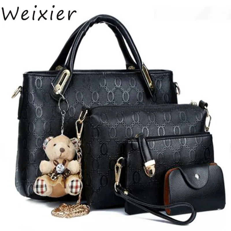 WEIXIER brand women bag top-handle bags fashion lady shoulder bag bag set PU Leather bag women's bag 4pcs/set V1-42
WEIXIER brand women bag top-handle bags fashion lady shoulder bag bag set PU Leather bag women's bag 4pcs/set V1-42