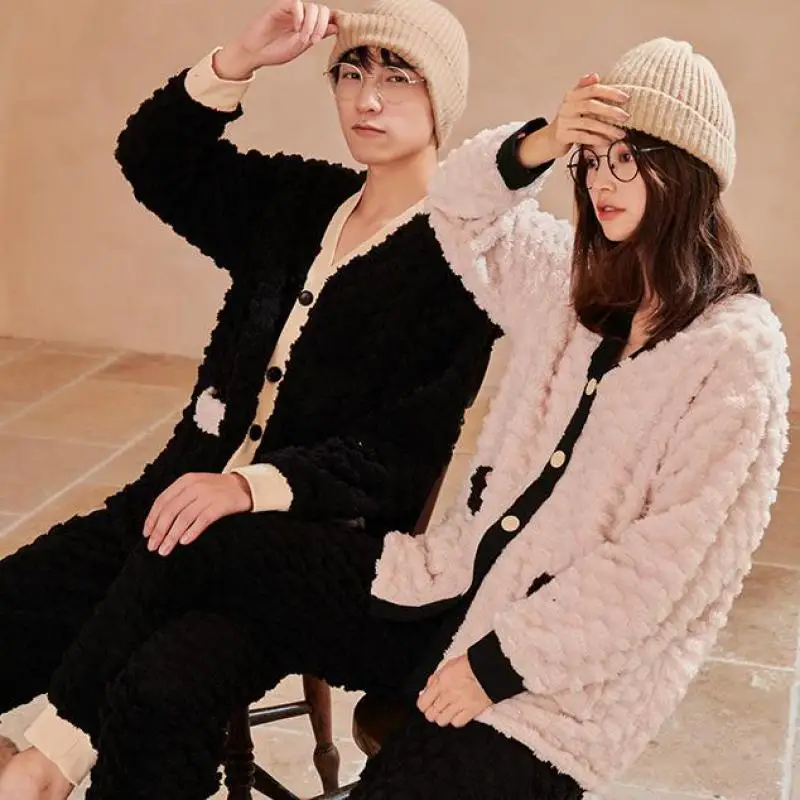 Lady&Men 2PCS Pajamas Suit Flannel Shirt&Pants Sleepwear Casual Nightwear Intimate Lingerie Soft Homewear Winter Couple Pyjamas
Lady&Men 2PCS Pajamas Suit Flannel Shirt&Pants Sleepwear Casual Nightwear Intimate Lingerie Soft Homewear Winter Couple Pyjamas
