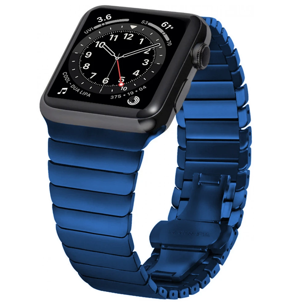 for apple watch band series 6 5 4 se 44mm 40mm Stainless Steel Link Bracelet for iwatch bands series 3 2 1 42mm 38mm blue strap
for apple watch band series 6 5 4 se 44mm 40mm Stainless Steel Link Bracelet for iwatch bands series 3 2 1 42mm 38mm blue strap