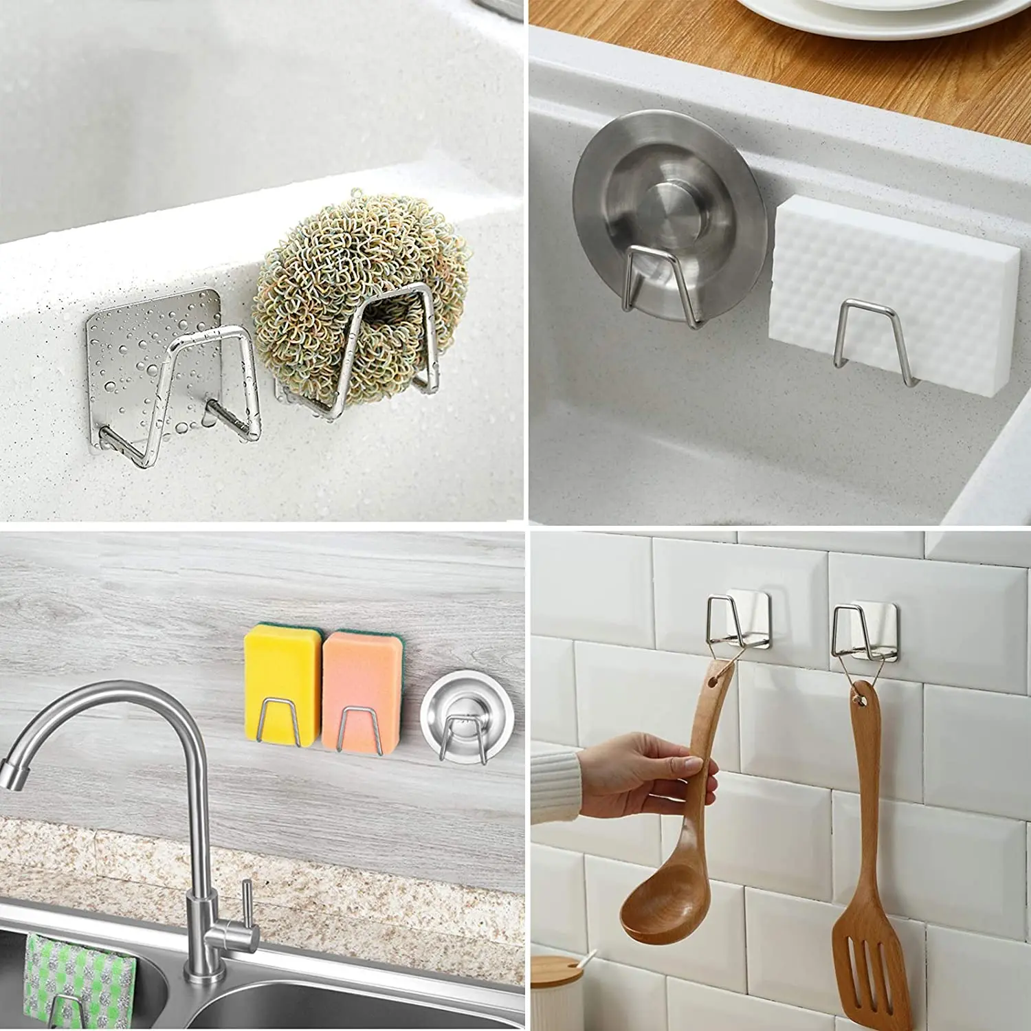 Kitchen Adhesive Stainless Steel Sponge Holder Waterproof Sink Sponge Drain Rack Shelf kitchen organizer and storage Accessories
Kitchen Adhesive Stainless Steel Sponge Holder Waterproof Sink Sponge Drain Rack Shelf kitchen organizer and storage Accessories