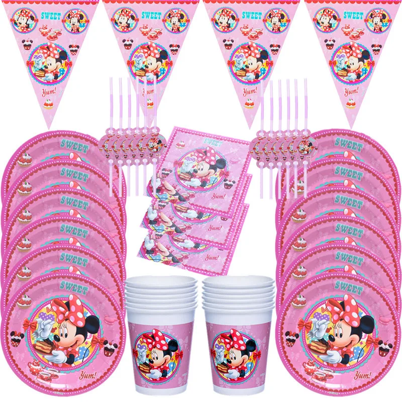 Disney Minnie Mouse Theme Disposable Set Paper Plate Cup Straw Flag Napkin Party Supplies Girls Birthday Decorations Baby Shower
Disney Minnie Mouse Theme Disposable Set Paper Plate Cup Straw Flag Napkin Party Supplies Girls Birthday Decorations Baby Shower