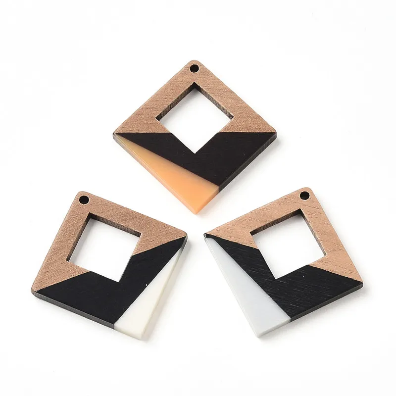 6PC Hollow Diamond Earrings Accessories Natural Wood & Resin Splicing Hand Made DIY Making Charms Jewelry Findings Components
6PC Hollow Diamond Earrings Accessories Natural Wood & Resin Splicing Hand Made DIY Making Charms Jewelry Findings Components
