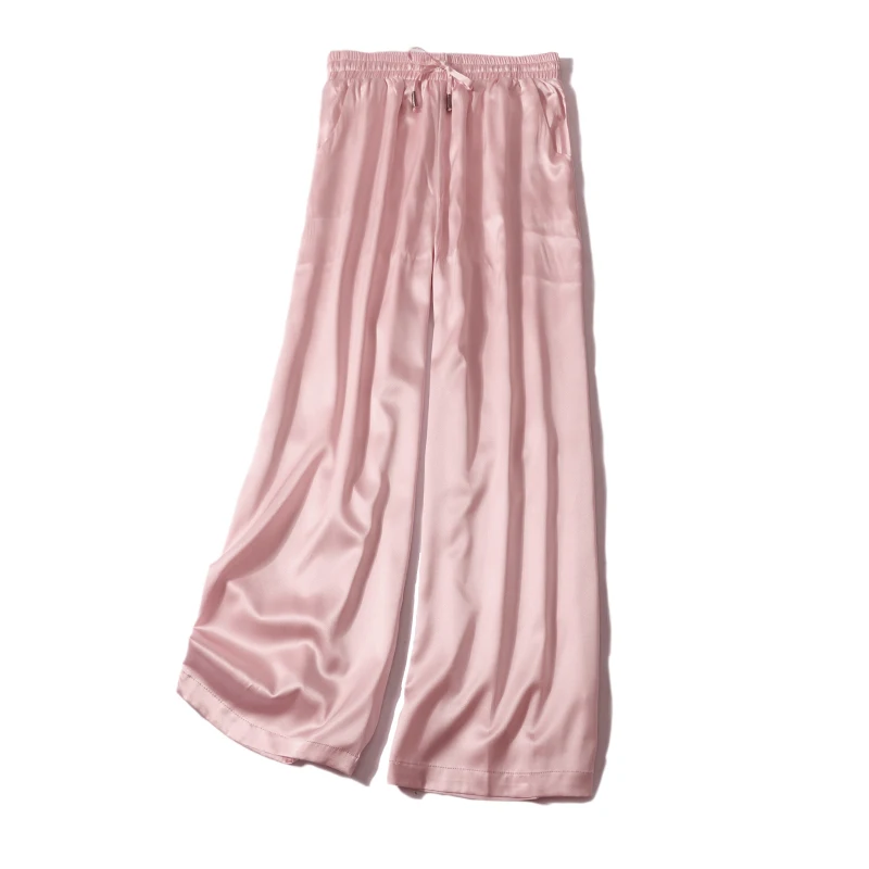 92% Natural Silk Solid Color Wide Leg Pants New Women Spring Summer loose casual Pink Trousers Silk Long Pants for Women
92% Natural Silk Solid Color Wide Leg Pants New Women Spring Summer loose casual Pink Trousers Silk Long Pants for Women