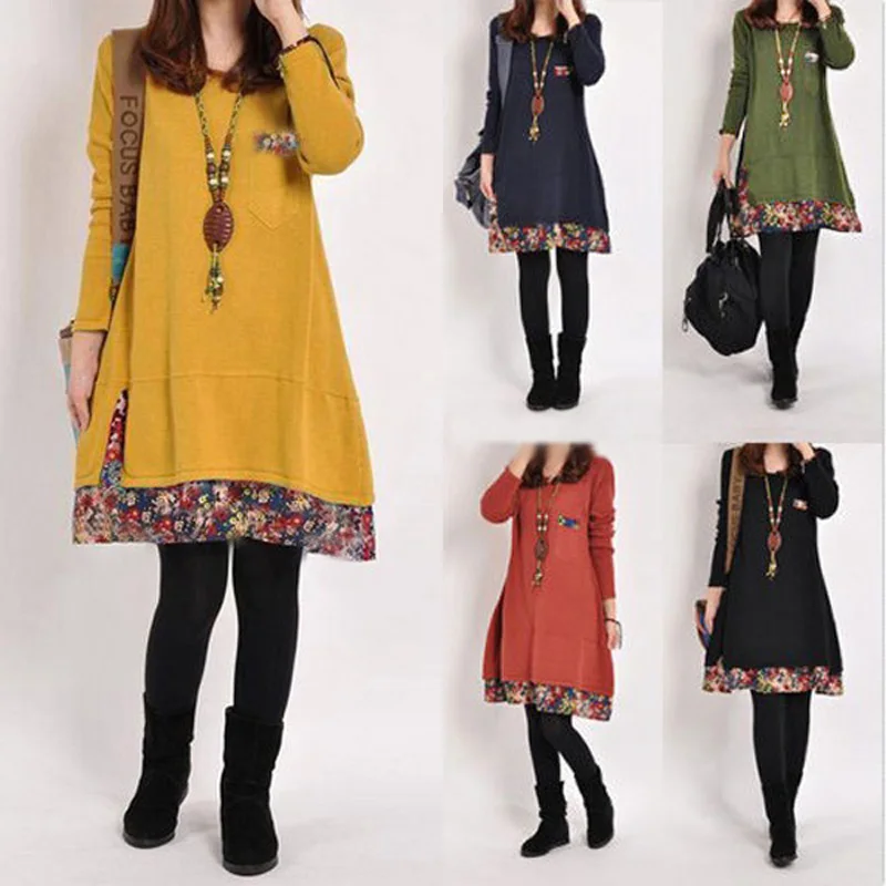Women's Autumn Printed Patchwork Sweatshirt Dress ZANZEA Casual Long Tops Long Sleeve Sundress Short Vestidos Female Robe S-
Women's Autumn Printed Patchwork Sweatshirt Dress ZANZEA Casual Long Tops Long Sleeve Sundress Short Vestidos Female Robe S-