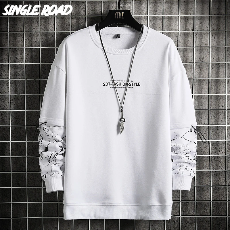 Single Road Mens Crewneck Sweatshirt Men 2021 Patchwork Fashion Harajuku Sweatshirts Streetwear Casual Oversized Hoodie Men
Single Road Mens Crewneck Sweatshirt Men 2021 Patchwork Fashion Harajuku Sweatshirts Streetwear Casual Oversized Hoodie Men