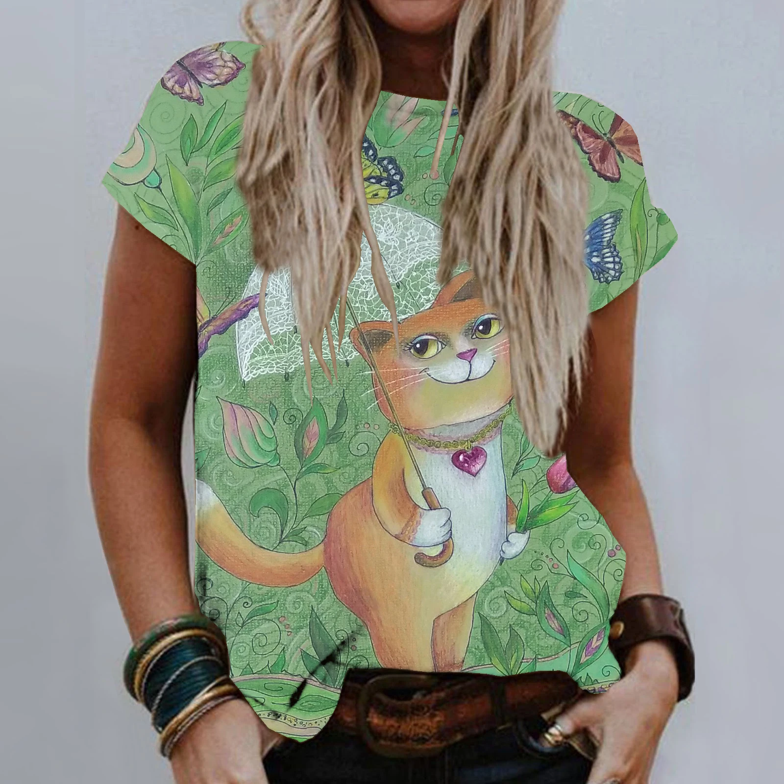 Cartoons Cute 3D Cat Print T Shirt Women Short Sleeve O-Neck Loose Shirt Fashion Street Hipster Casual T Shirt Summer 2021 New
Cartoons Cute 3D Cat Print T Shirt Women Short Sleeve O-Neck Loose Shirt Fashion Street Hipster Casual T Shirt Summer 2021 New