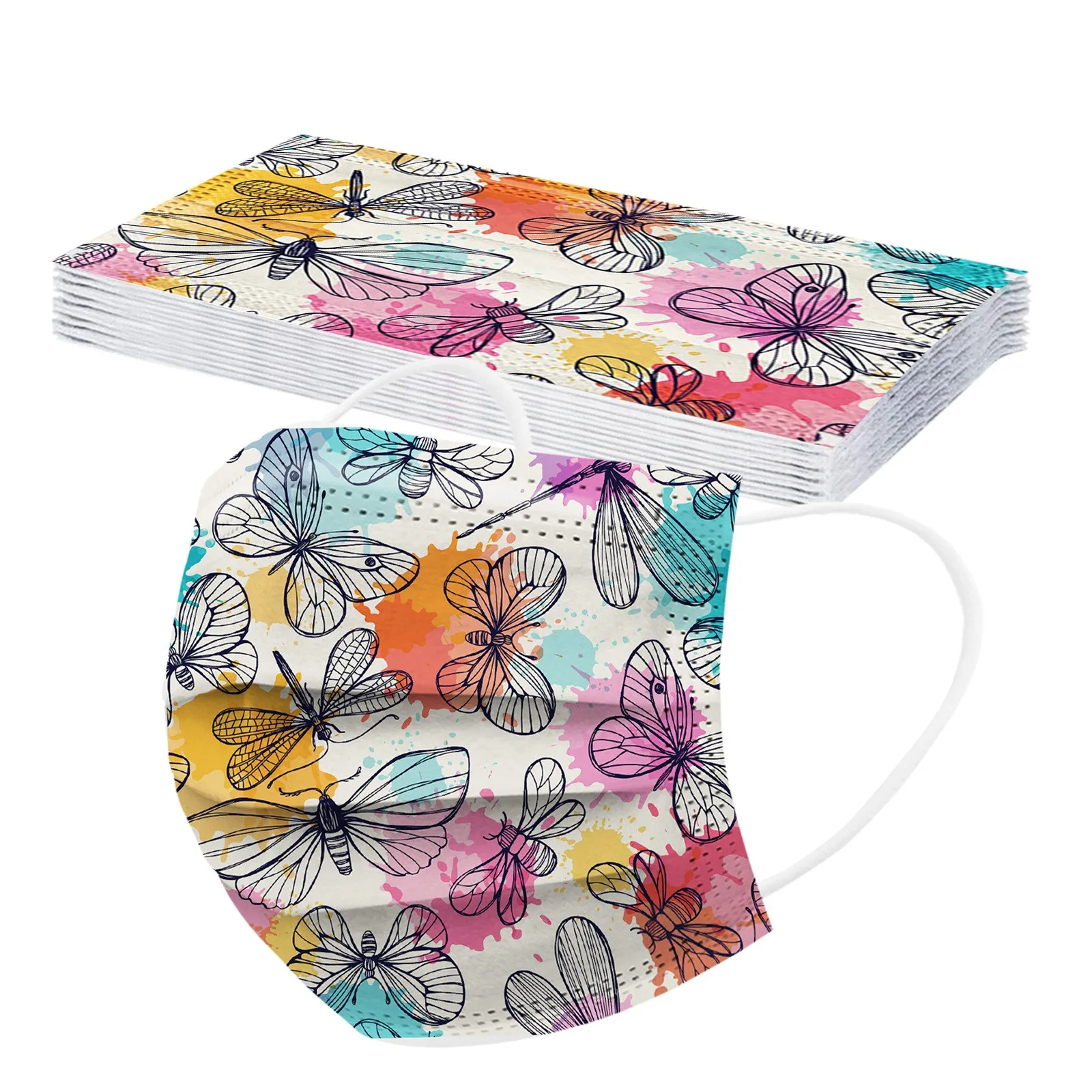 10PCS Adult Butterfly print Mask 3-Layer Disposable Dust-Proof Protective Dustproof Face Masks Party Decoration Facemask Masques
10PCS Adult Butterfly print Mask 3-Layer Disposable Dust-Proof Protective Dustproof Face Masks Party Decoration Facemask Masques