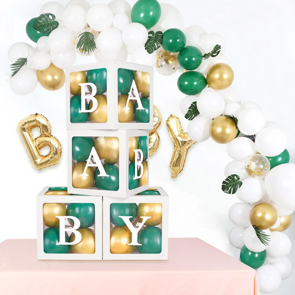 OurWarm 4Pcs Baby Boxes with Letters White Transparent Balloon Boxes Individual Blocks for Birthday Party Gender Reveal Supplies 
OurWarm 4Pcs Baby Boxes with Letters White Transparent Balloon Boxes Individual Blocks for Birthday Party Gender Reveal Supplies