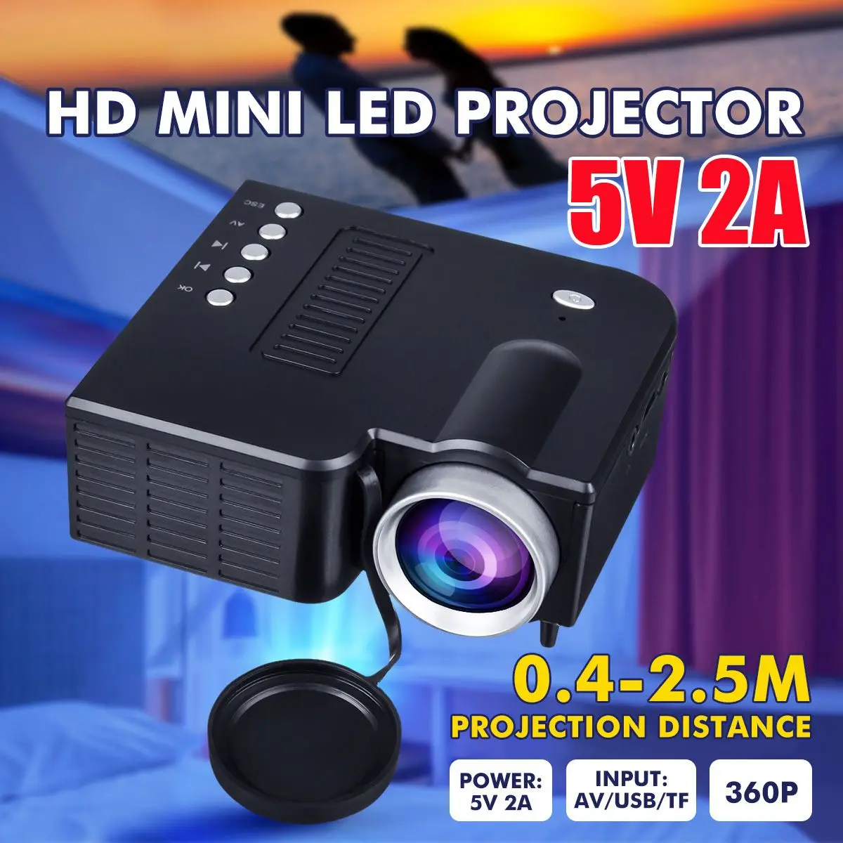 HD Mini Projector 320*180 Pixels Supports 1080P HDMI USB Mini Beamer Home Cinema 3D Smart Movie Game Proyector Kids Gift
HD Mini Projector 320*180 Pixels Supports 1080P HDMI USB Mini Beamer Home Cinema 3D Smart Movie Game Proyector Kids Gift