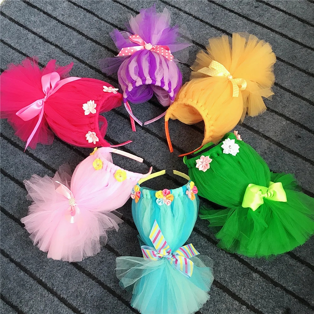 

New 8 Color Baby Girl Flower Headband Kids Pink Lavender Green Aqua Hot Pink Bow Lace Headbands Children Cosplay Head Hairbands