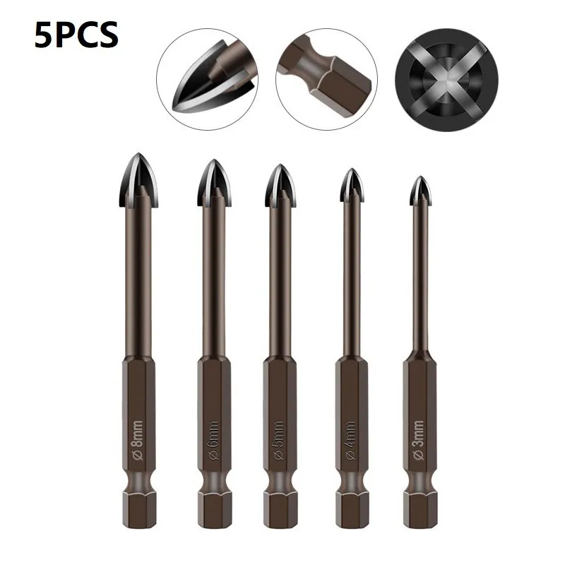 5PCS Multifunctional Universal Drilling Tool Cross Triangle Drill Bit Polished Bit Hole Opening Power Tools For Woodworking
5PCS Multifunctional Universal Drilling Tool Cross Triangle Drill Bit Polished Bit Hole Opening Power Tools For Woodworking