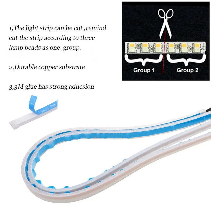 2pcs Car Turn Signal Lights Sequential LED Strip Turn Signal Indicator Car DRL Daytime Running Light 12V DC
2pcs Car Turn Signal Lights Sequential LED Strip Turn Signal Indicator Car DRL Daytime Running Light 12V DC