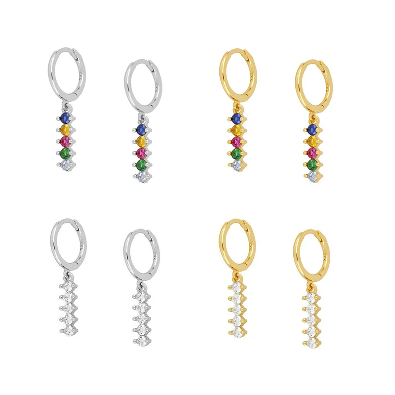 925 Sterling Silver Ear Buckle Minimalist Ladies Hanging Rod Hoop Earrings Rainbow Zircon Earrings Fashion Jewelry Birthday Gift
925 Sterling Silver Ear Buckle Minimalist Ladies Hanging Rod Hoop Earrings Rainbow Zircon Earrings Fashion Jewelry Birthday Gift