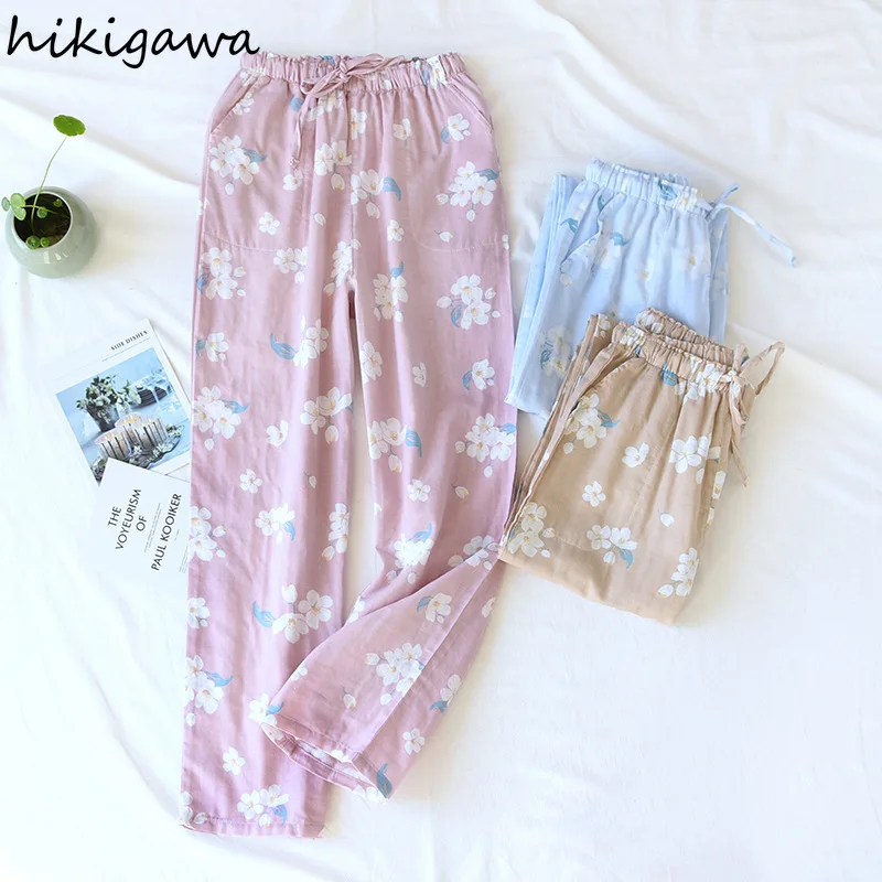 Hikigawa Summer Cotton Home Pants Women Sleep Bottoms Floral Print Pajamas Pants Women Sleepwear Trousers Lounge Wear Nightwear
Hikigawa Summer Cotton Home Pants Women Sleep Bottoms Floral Print Pajamas Pants Women Sleepwear Trousers Lounge Wear Nightwear