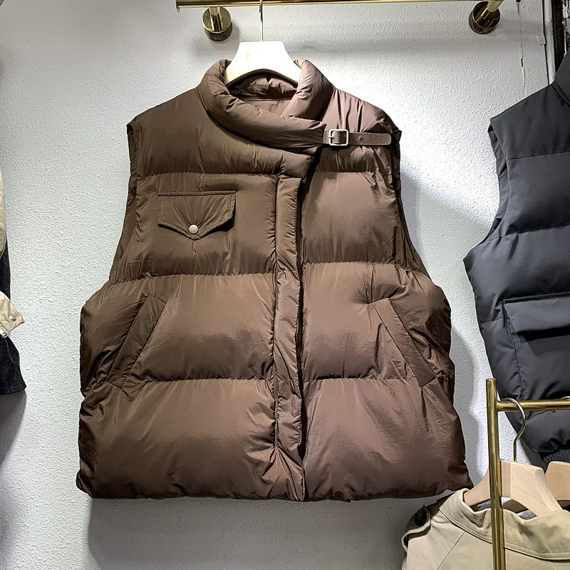 Trendy Autumn Winter Women Casual Zipper Warm Down Vest White Duck Down Loose Stand Collar Short Waistcoat Ladies Outwear
Trendy Autumn Winter Women Casual Zipper Warm Down Vest White Duck Down Loose Stand Collar Short Waistcoat Ladies Outwear