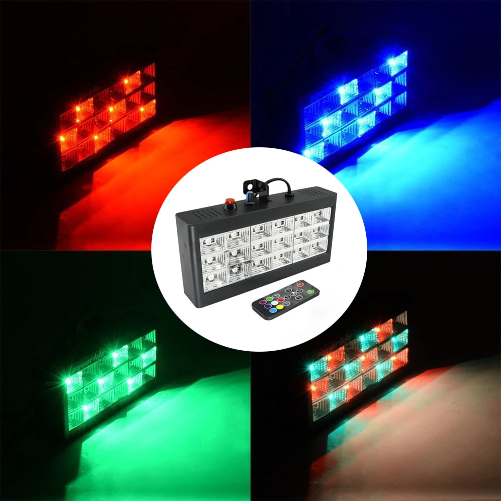 

108 LED Flashing Stage Lights Remote Sound Activated Disco Strobe Lights for Festival Wedding Parties Disco DJ Bar KTV Lights