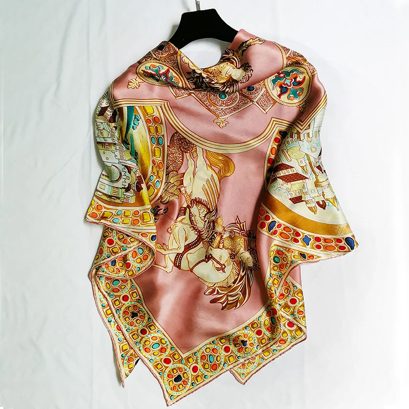 100% Pure Silk Satin Square Big Scarf Shawl Wrap Kerchief 43.3"x43.3" WJ038 
100% Pure Silk Satin Square Big Scarf Shawl Wrap Kerchief 43.3"x43.3" WJ038