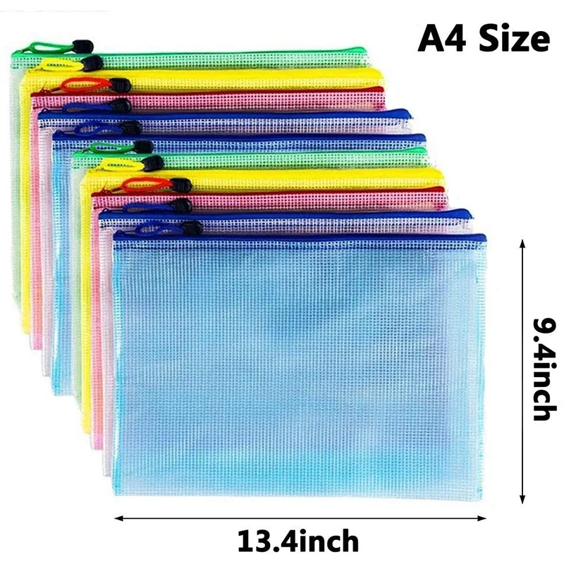 10Pcs Zipper File Bags PVC Doent Bag Zipper Folders Doent Pouch Receipts Organizer(A4 Mixed Colors)
10Pcs Zipper File Bags PVC Doent Bag Zipper Folders Doent Pouch Receipts Organizer(A4 Mixed Colors)