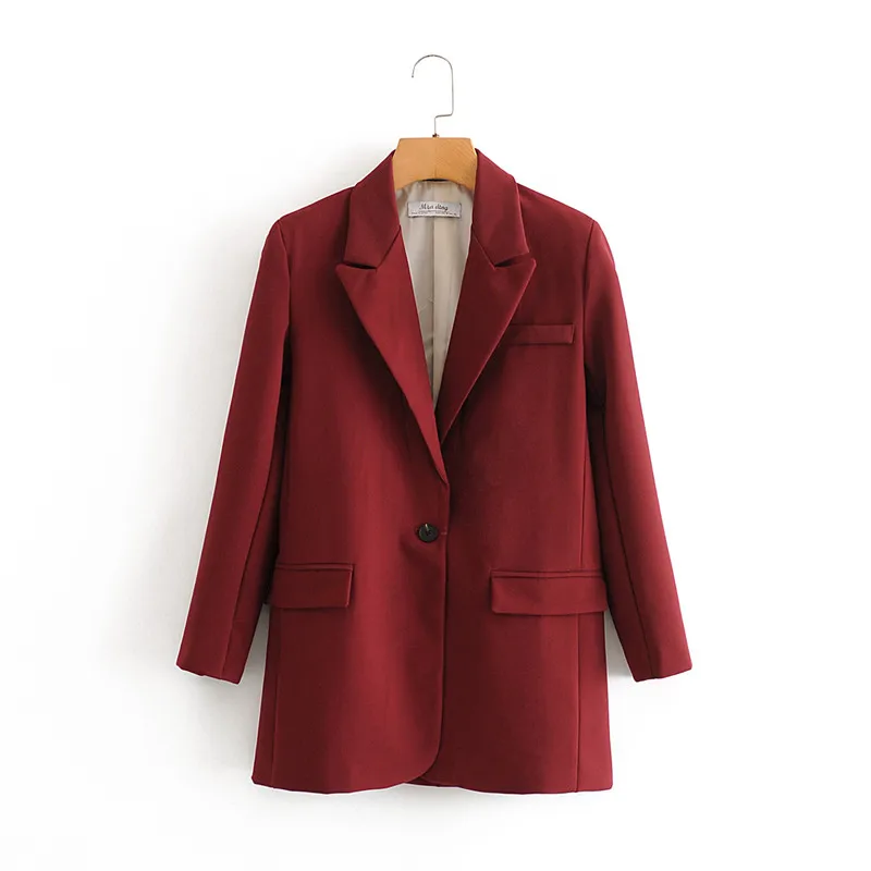 Women Fashion Office Wear Single Button Blazer Coat Vintage Long Sleeve Pockets Female Outerwear Chic Tops
Women Fashion Office Wear Single Button Blazer Coat Vintage Long Sleeve Pockets Female Outerwear Chic Tops