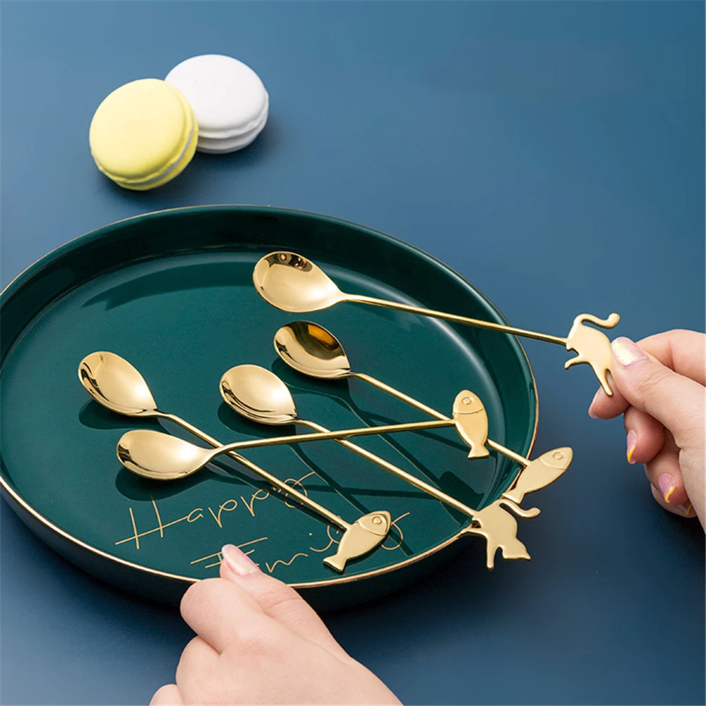 Japanese Cat Fish Spoon Coffee Stirring Spoon Cute Dessert Stainless Steel Milk Tea Spoon Home Kitchen Coffee Accessories
Japanese Cat Fish Spoon Coffee Stirring Spoon Cute Dessert Stainless Steel Milk Tea Spoon Home Kitchen Coffee Accessories