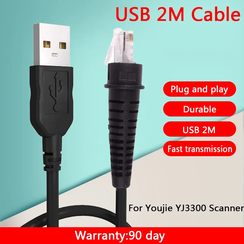 New 5pcs USB 2M Cable For Youjie YJ3300 Scanner Reader Dada Transfer Cable
New 5pcs USB 2M Cable For Youjie YJ3300 Scanner Reader Dada Transfer Cable