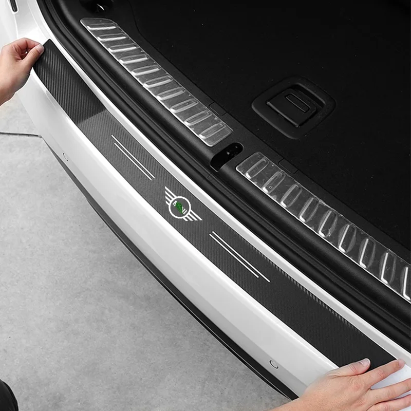 Наклейки защитные из углеродного волокна на задний бампер автомобиля для BMW Mini