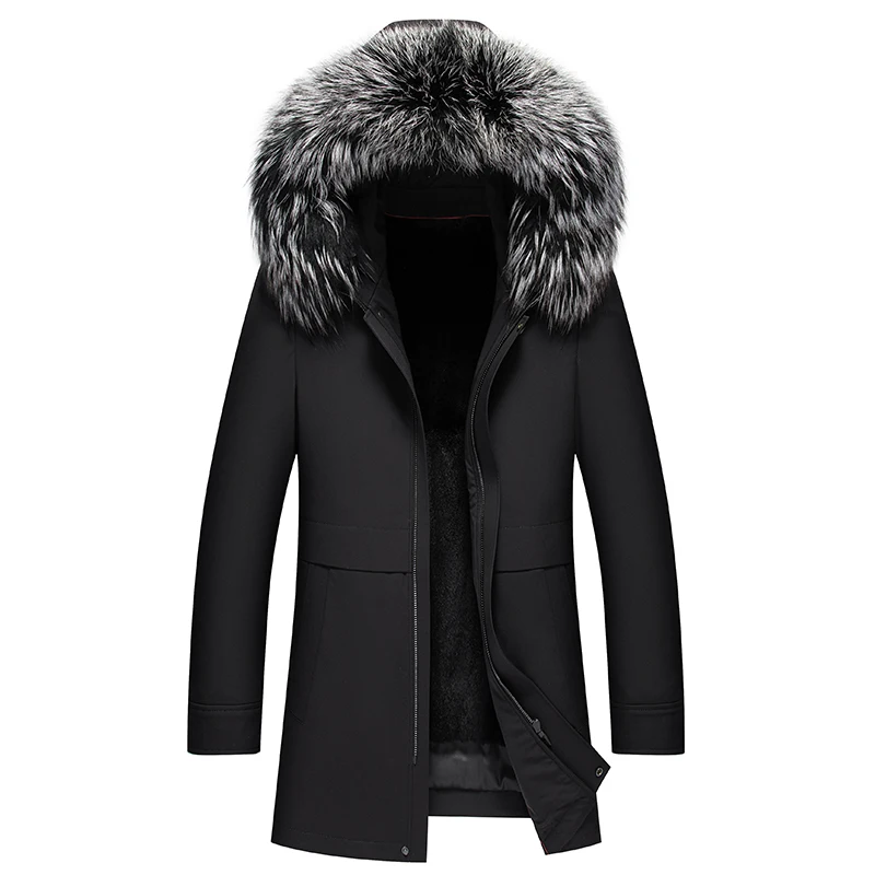 Luxury Men's Jacket Hooded Black Winter Fur Coat Jacket for Men Detachable Fox Fur Collar and Liner jaqueta de couro, M-4XL
Luxury Men's Jacket Hooded Black Winter Fur Coat Jacket for Men Detachable Fox Fur Collar and Liner jaqueta de couro, M-4XL