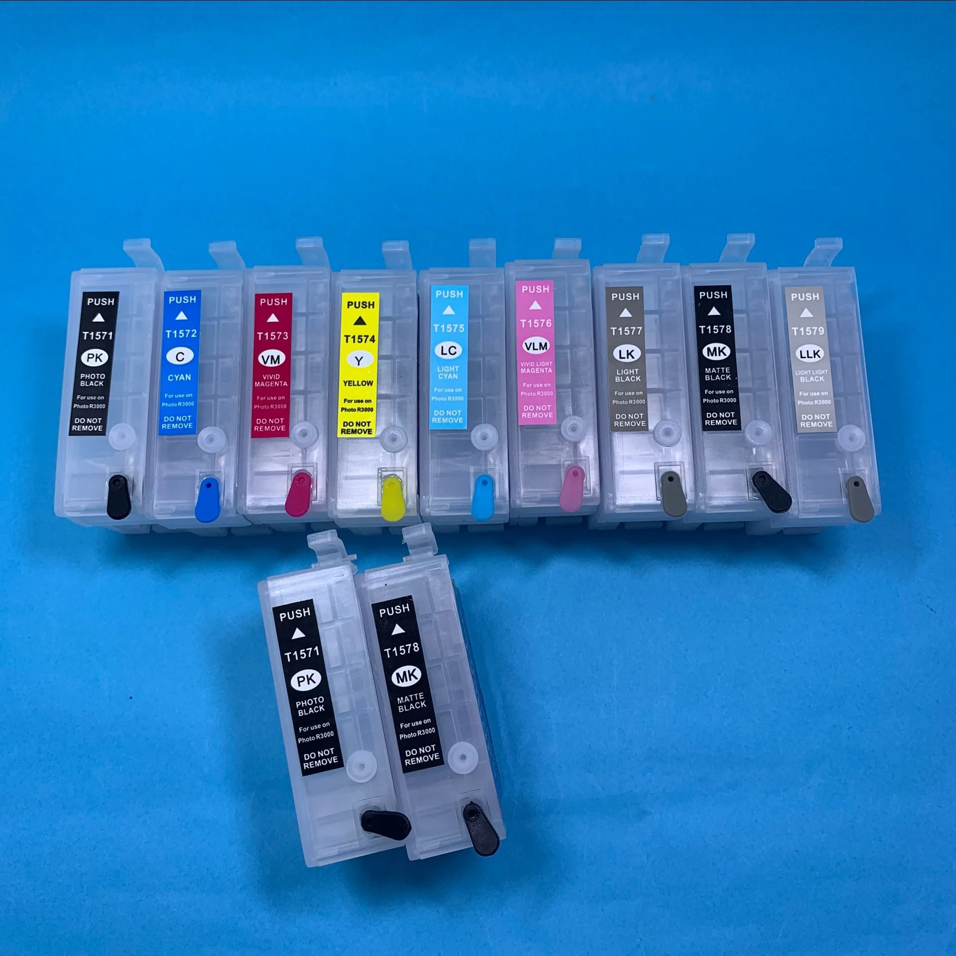 

YOTAT T157 Empty Refillable ink cartridge T1571 - T1579 for Epson Stylus Photo R3000 printer (with ARC chip)