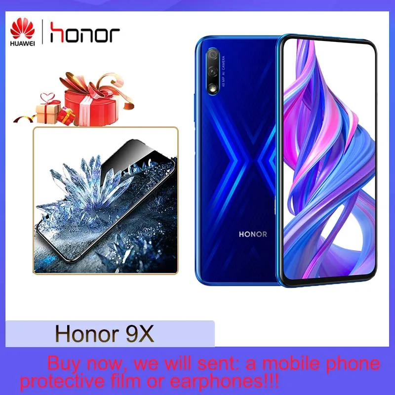Смартфон Honor 9X на весь экран 48 МП тройная камера полный 6 59 дюйма Поддержка Google Play