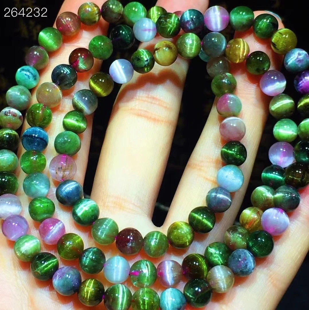 Natural Colorful Tourmaline Quartz 3 Laps Bracelet Clear Round Beads 6mm Rainbow Brazil Women Tourmaline Crystal AAAAAA
Natural Colorful Tourmaline Quartz 3 Laps Bracelet Clear Round Beads 6mm Rainbow Brazil Women Tourmaline Crystal AAAAAA