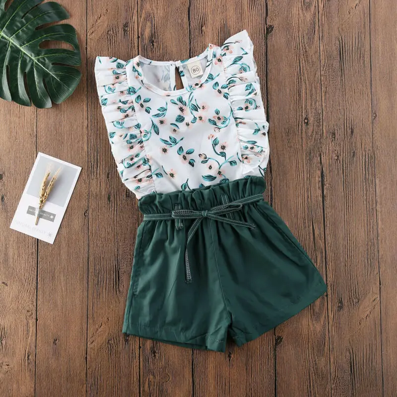 2021 New Summer Toddler Baby Girls Kids Summer Clothes O-neck Flower Sleeveless High Waist Green Tops + Shorts Outfit Sets 2PCS
2021 New Summer Toddler Baby Girls Kids Summer Clothes O-neck Flower Sleeveless High Waist Green Tops + Shorts Outfit Sets 2PCS