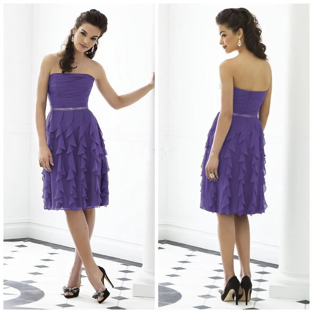 Фиолетовое элегантное платье для выпускного вечера, новинка, платье подружки невесты без рукавов, платье подружки невесты, платье до колена...