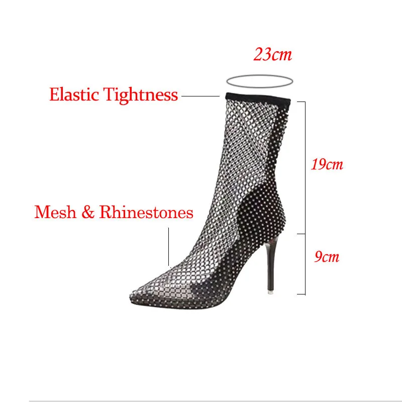 Rhinestone Bling Summer Female Breathable Sexy High Heels Crystal Ankle Sock Boots Mesh Shoe for Women 2021 Mujer Botines Bootie
Rhinestone Bling Summer Female Breathable Sexy High Heels Crystal Ankle Sock Boots Mesh Shoe for Women 2021 Mujer Botines Bootie