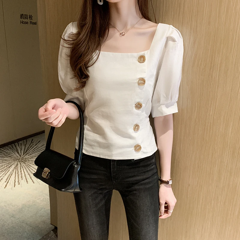 Retro linen cotton shirt female wild bondage bow waist waist was thin and thin bubble sleeve top
Retro linen cotton shirt female wild bondage bow waist waist was thin and thin bubble sleeve top