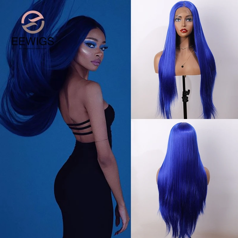 Royal Blue Lace Front Wig Middle Part Heat Resistant Synthetic Wig With Natural Hair Line Daily/Lolita Wigs For White Women
Royal Blue Lace Front Wig Middle Part Heat Resistant Synthetic Wig With Natural Hair Line Daily/Lolita Wigs For White Women