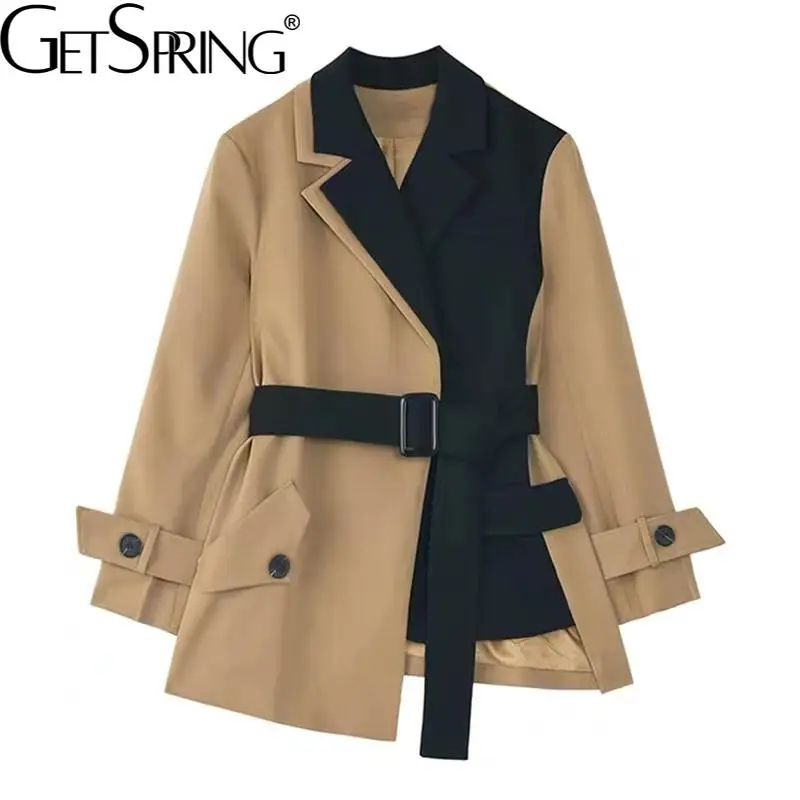 Женский Асимметричный тренчкот Getspring, короткая ветровка цвета хаки, подходящая по цвету, модная новинка 2021
Женский Асимметричный тренчкот Getspring, короткая ветровка цвета хаки, подходящая по цвету, модная новинка 2021