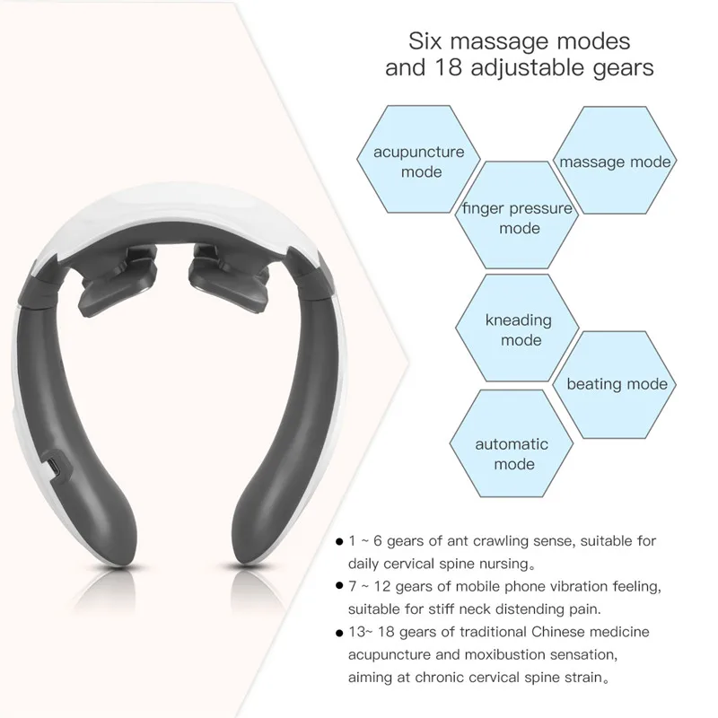 Electric Neck Massager 4D Heating Massage Intelligent Voice Wireless Remote Control 6 Modes Massager Tool for Neck and shoulders
Electric Neck Massager 4D Heating Massage Intelligent Voice Wireless Remote Control 6 Modes Massager Tool for Neck and shoulders