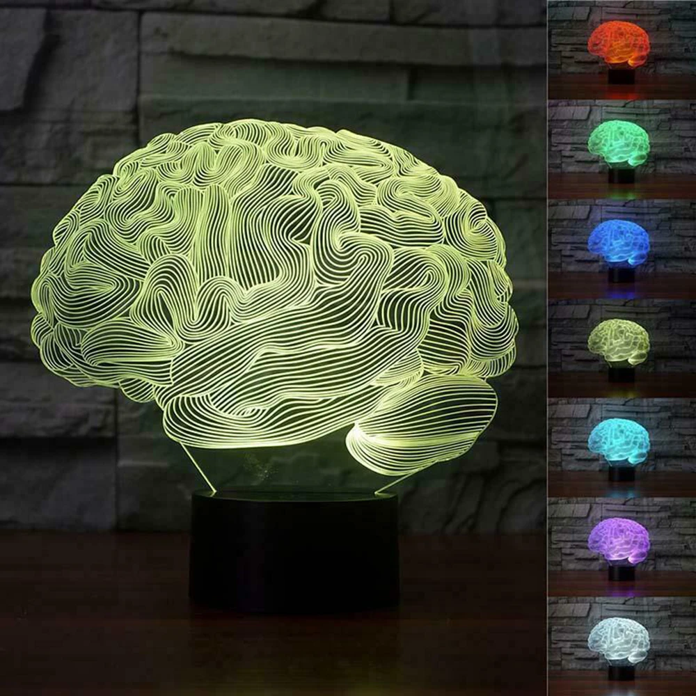 Brain Shape 3D Illusion Lamp 7 Color Change Touch Switch LED Night Light Acrylic Desk Lamp Atmosphere Lamp Novelty Lighting
Brain Shape 3D Illusion Lamp 7 Color Change Touch Switch LED Night Light Acrylic Desk Lamp Atmosphere Lamp Novelty Lighting