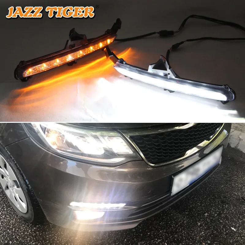 JAZZ TIGER 2PCS Yellow Turn Signal Function 12V Car DRL Lamp LED Daytime Running Light Daylight For Kia Rio K2 2015 2016
JAZZ TIGER 2PCS Yellow Turn Signal Function 12V Car DRL Lamp LED Daytime Running Light Daylight For Kia Rio K2 2015 2016