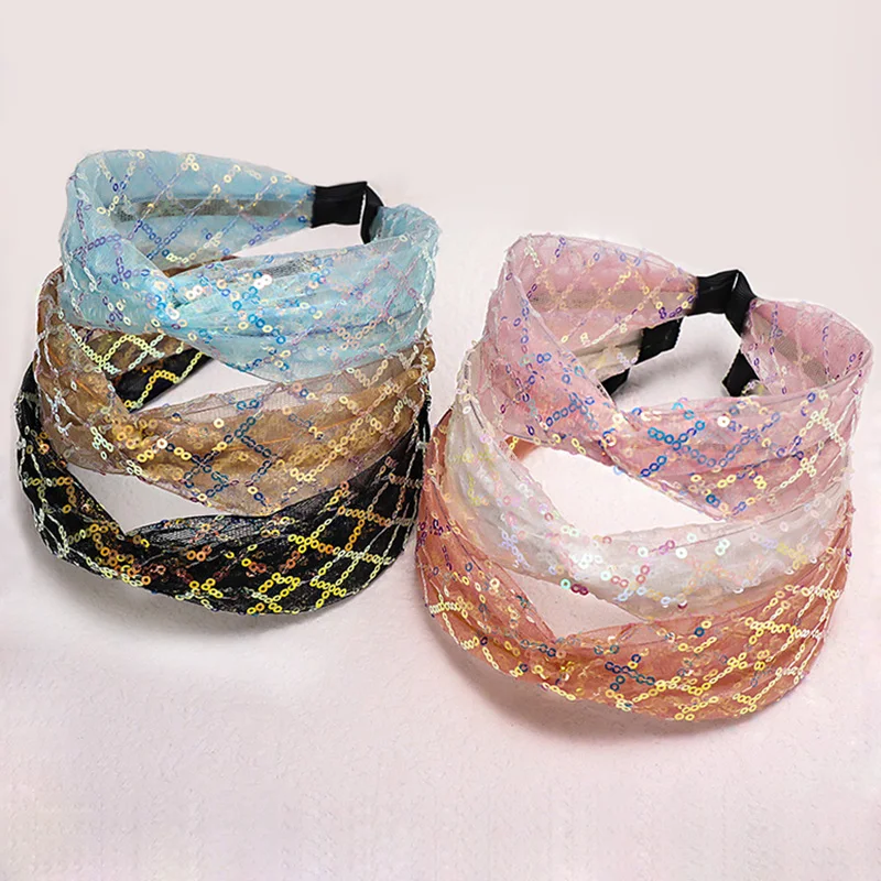 12pcs New Lace Sequins Headband Trend Hair Accessories Mesh Tulle Twited Hairbands Women Girls Headdress
12pcs New Lace Sequins Headband Trend Hair Accessories Mesh Tulle Twited Hairbands Women Girls Headdress