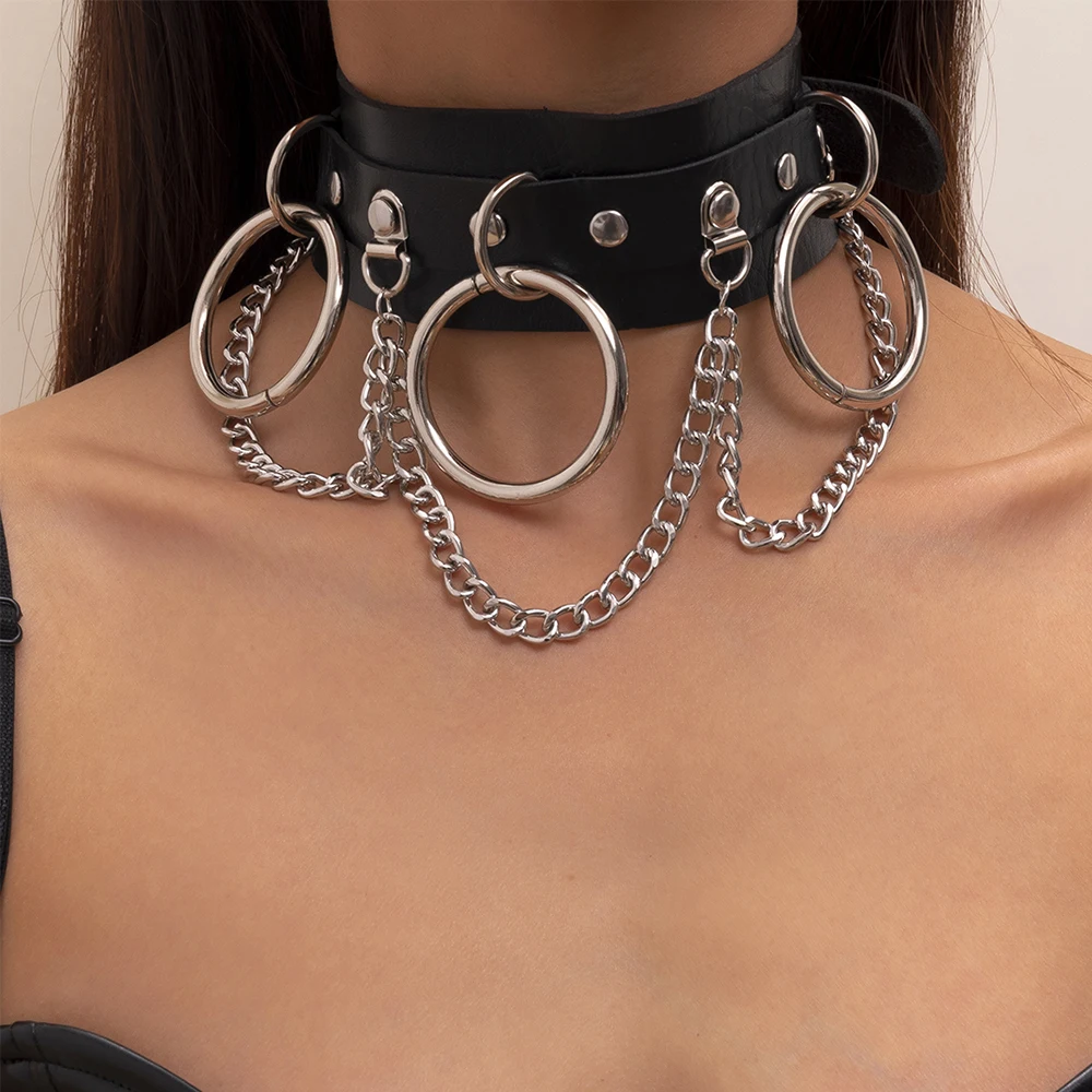 Lacteo 2021 Dark Gothic MultiLayered Round Circle Pendant Necklace For Women Fashion Trendy Pu Leather Chain Choker Necklace
Lacteo 2021 Dark Gothic MultiLayered Round Circle Pendant Necklace For Women Fashion Trendy Pu Leather Chain Choker Necklace