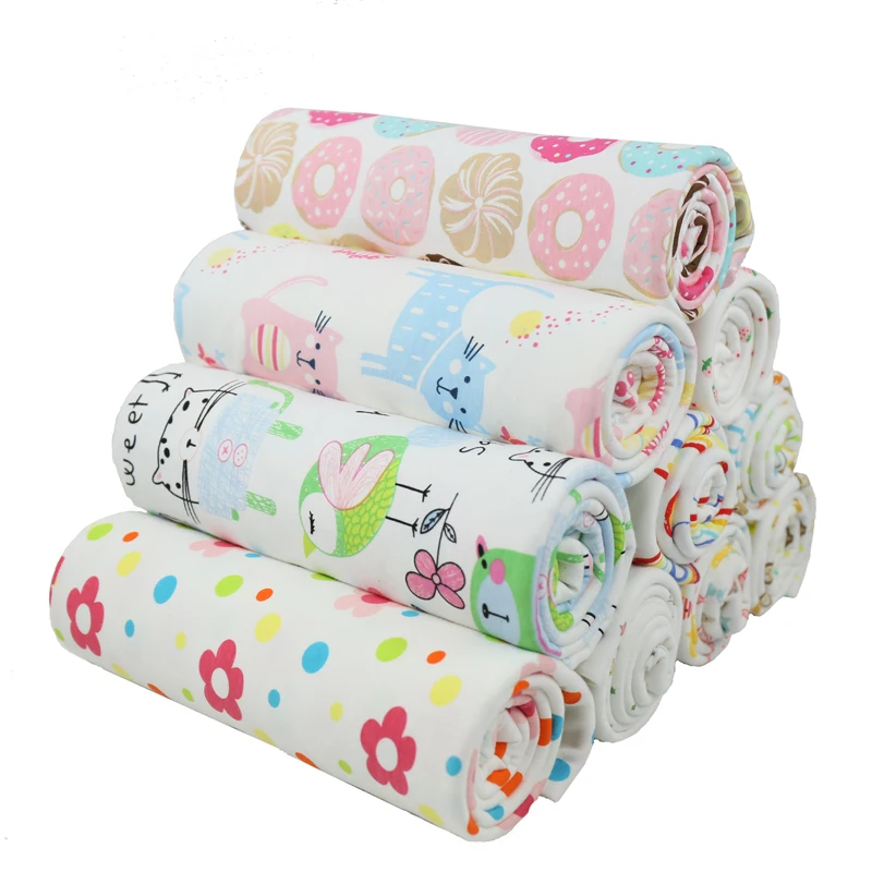 Buulqo Printed Cotton Knitting Fabric Stretchy Cartoon Interlock Jersey Cloth For DIY Sewing Uphostery Baby Clothing Tissue |