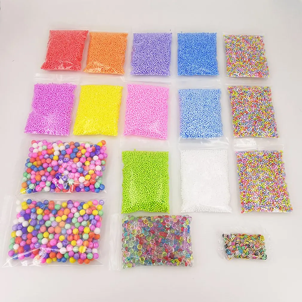 

17 Pack/Sets Slime Beads Charms Fishbowl Beads Foam Balls Fruit Slices Slime Making Kit DIY Crafts Clay Sewing Clothing Bead