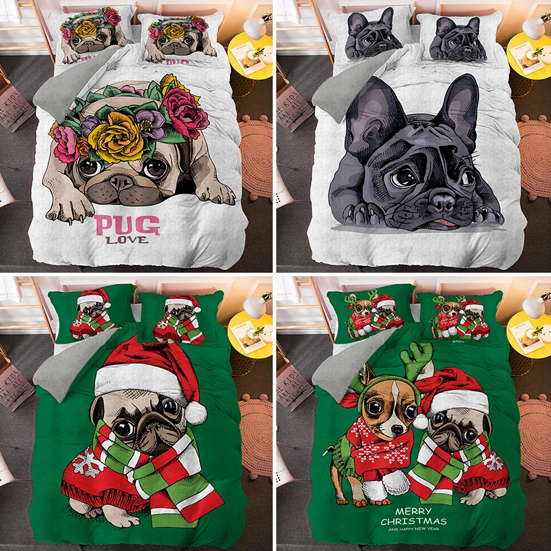 Pug Dogs Bedding Set Lovely Animal Bedclothes 2/3pcs Home Microfiber Bed Sets Single King Queen Duvet Cover With Pillowcase
Pug Dogs Bedding Set Lovely Animal Bedclothes 2/3pcs Home Microfiber Bed Sets Single King Queen Duvet Cover With Pillowcase