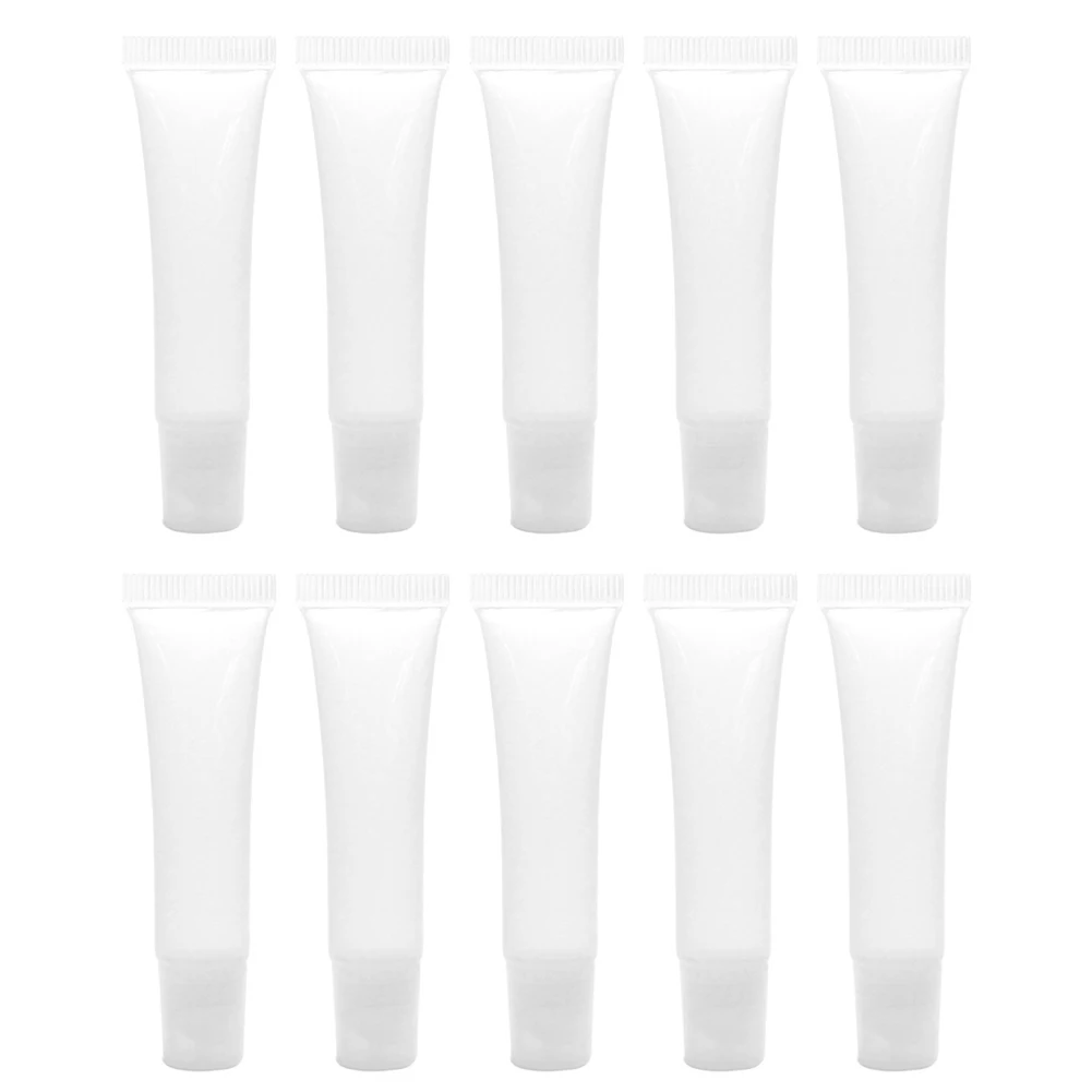 

10Pcs 10ml Lip Gloss Balm Lotion Container Refillable Tube Empty Cosmetics Travel Bottle Squeeze Container Refillable Bottles