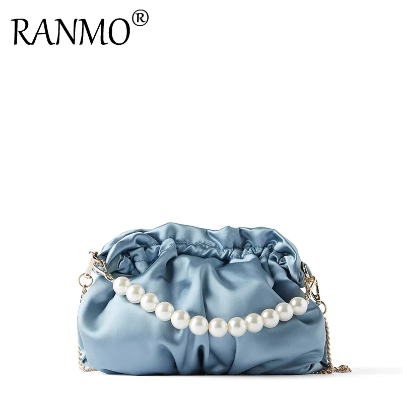 TRF Women's Bag 2020 New Fashion Handbag Shoulder Bag Blue Silk Satin Pearl Women's Messenger Bag Exquisite Party Chain Bag
TRF Women's Bag 2020 New Fashion Handbag Shoulder Bag Blue Silk Satin Pearl Women's Messenger Bag Exquisite Party Chain Bag