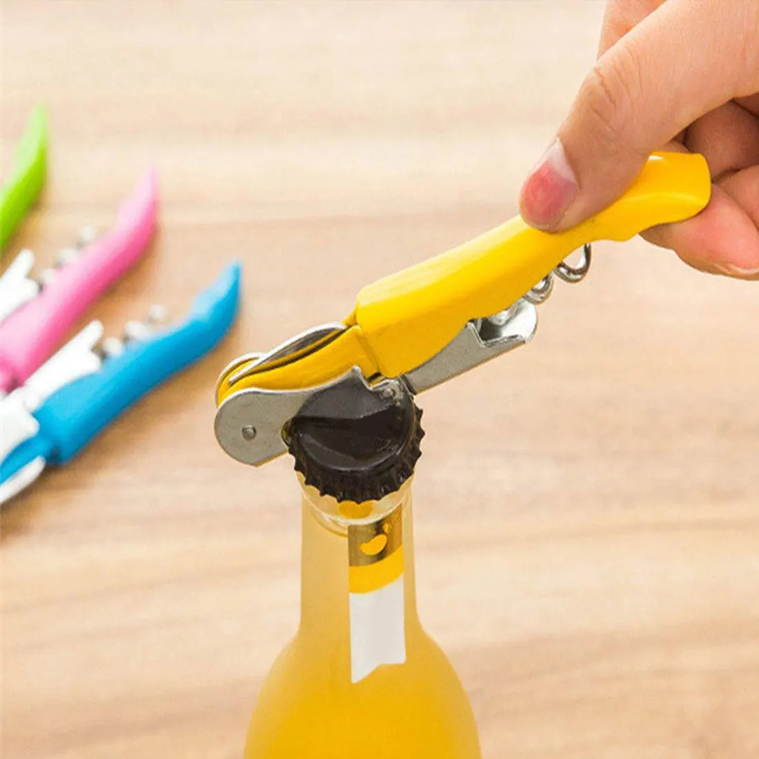 8clors Multifunctional wine bottle opener stainless steel cork screw beer bottle cap bottle opener kitchen bar tool accessories 
8clors Multifunctional wine bottle opener stainless steel cork screw beer bottle cap bottle opener kitchen bar tool accessories