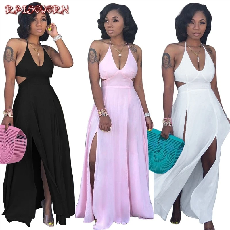 Summer Long Dress Women Sexy Evening Party V Neck Beach Maxi Dresses Boho Backness Fashion Halter Split Sundress 2019
Summer Long Dress Women Sexy Evening Party V Neck Beach Maxi Dresses Boho Backness Fashion Halter Split Sundress 2019